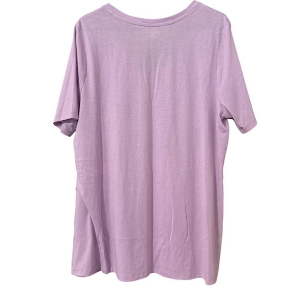 Lane Bryant Shirt Womens Size 14/16 V Neck Short Sleeve Top Light Purple NEW - Picture 3 of 4